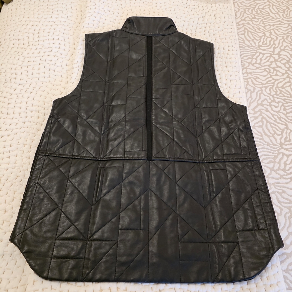 🔥Lafayette 148 Black 💯 Leather Vest - Picture 9 of 17
